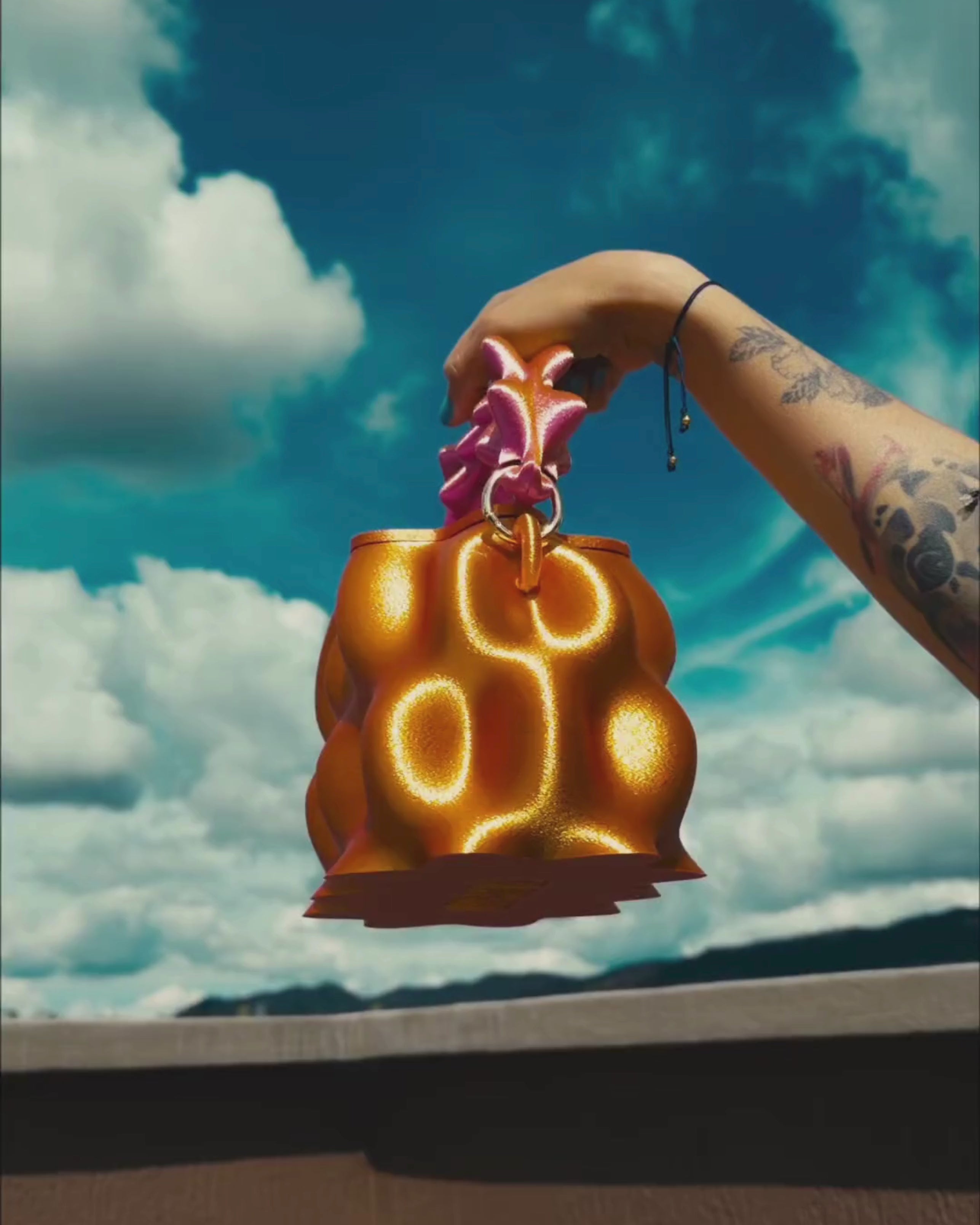 BOLSO NANA DORADO-ROSADO